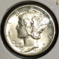1939 MS63 Silver Mint State Mercury Dime - 3