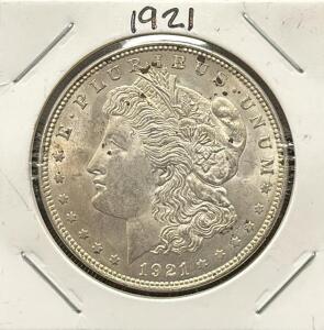 1921 Morgan Dollar Coin, United States Mint, One Dollar, Silver Composition
