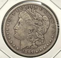 1897 Morgan Silver Dollar, U.S. Mint, One Dollar Coin - 3