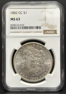 1882 CC Morgan Dollar, NGC MS 63, Carson City Mint