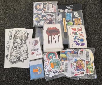 Sticker Bundle! Temporary Tattoos, Stickers, Tapestry/Banner