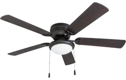 Portage Bay 50251 Hugger 52" Matte Black West Hill Ceiling Fan W/ Bowl Light Kit