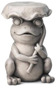 Frog & Lotus Outdoor Decorative Side Table (19&rdquo;)