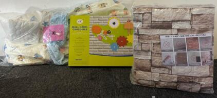 Baby Lounger For Newborns, Wall Fidget Toy Crocodile & 40Pcs 13.7&rdquo;x15&rdquo; Peel & Stick Wall Panels