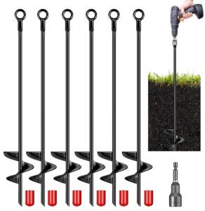(2) 6Pcs 30&rdquo; Auger Earth Anchors (12 Total)