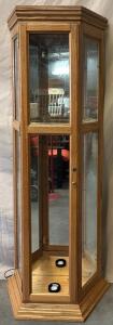 Wooden Display Case / 16&rdquo; L x 18&rdquo; W x 74&rdquo; H