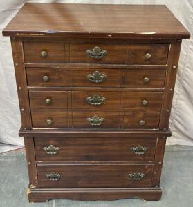 Dark Oak 6-Drawer Dresser / 18&rdquo; L x 36&rdquo; W x 50.5&rdquo; H