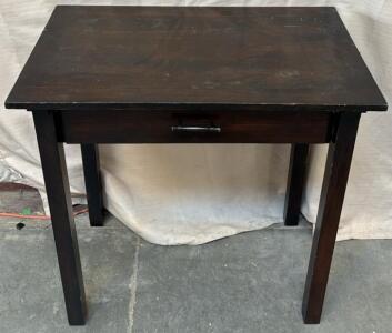 Dark Wood Desk w/ Drawer / 20&rdquo; L x 33&rdquo; W x 34&rdquo; H