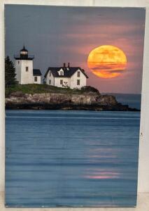 Rockport Lighthouse Painting / 24&rdquo; L x 36&rdquo; H