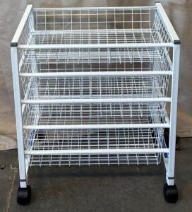Small Basket Organizer w/ Wheels / 14&rdquo; L x 21&rdquo; W x 24&rdquo; H