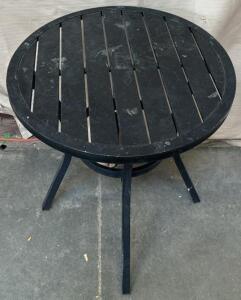Round Black Patio Table / 26&rdquo; L x 29&rdquo; H
