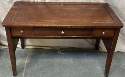 Vintage Wooden Desk w/ Drawers / 23.5&rdquo; L x 48&rdquo; W x 30&rdquo; H