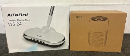 (1) AlfaBot Cordless Electric Mop WS-24 And (1) 2 Pack Air Purifier