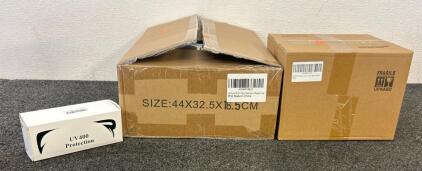 (1) Zelova Pull-Ouy Cabinet Organizer, (1) 4 Pack Coffee Syrup Dispensers, And (1) Polarized Sports Sunglasses