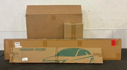 (1) 3 Piece Floor Liners For Toyota Tacoma, (1) Engine Valve Cover, (1) Window Visors For Corolla Sedan, And More