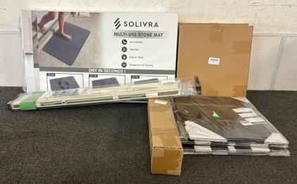 (2) Solivra Multi-Use Stone Mats, (1) Milin No Drill Top Down Bottom Up Cordless Cellular Shades, (1) 2FT Wall Handrail, And More