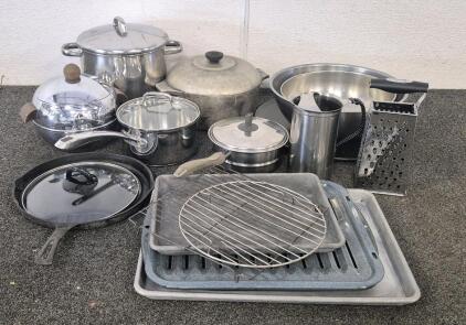Pots, Pans, Cooking Sheets, Cast Iron Pan, Cheese Grater, Large Bowls