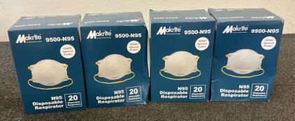 (4) Makrite N95 Disposable Respirators (20)