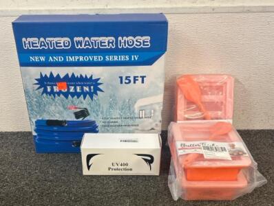 (1) Heated Water Hose, (4) BPA Free Silicone Butter Tricks, And (1) Polarized Sports Sunglasses