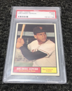 1961 Topps Orlando Cepeda Graded PSA 7 NM Card