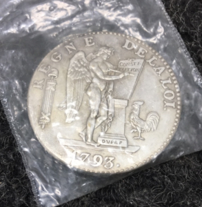 1793 French L&rsquo;an II 6 Livres French Revolution Coin