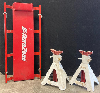 AutoZone Mechanic Creeper And (2) Larin Car Jacks