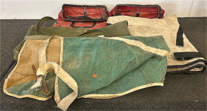 (2) Horse Feed Bags And (3) Horse Blankets