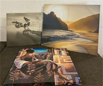 (3) Big Paintings Including Landscapes And More