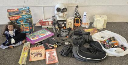 Vintage Toys, Halloween Bundle, HotWheels, Holster, Bags, (11) IPhone Cases, DVD Player(Works)and More!