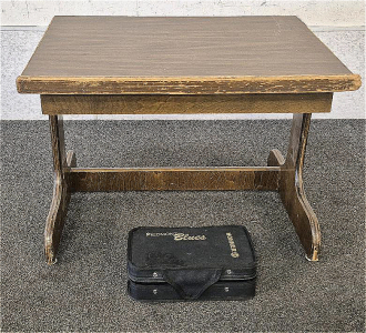 Vintage Desk, Hohner Case Of Harmonicas
