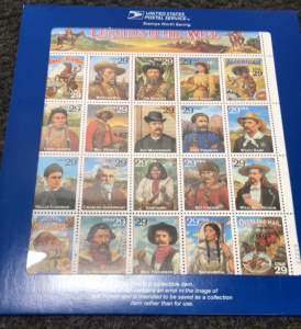 "Legends Of The West" Stamp Sheet with Bill Pickett Error