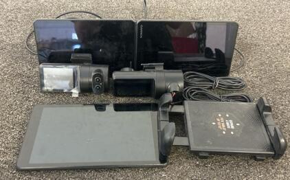(2) Garmin Truck GPS Navigators, (2) Dash Cameras, (1) TCL Tablet