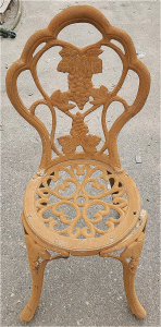 Victorian-Inspired Outdoor Cast Iron Chair, Grape Vine Design