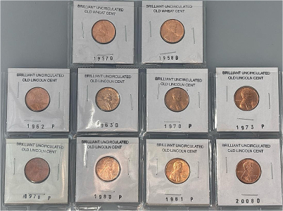 1957-2008-D Brilliant Uncirculated Old Wheat/Lincoln Pennies