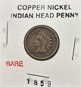 1859 RARE Copper Nickel Indian Head Penny