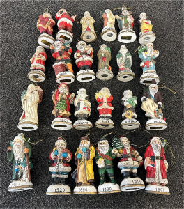 (25) Different Santa Ornaments From Different Years And Places
