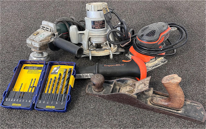 (3) Power Tools, Trigger Shot, Wood Planer and Irwin Metal Drill Bit Set