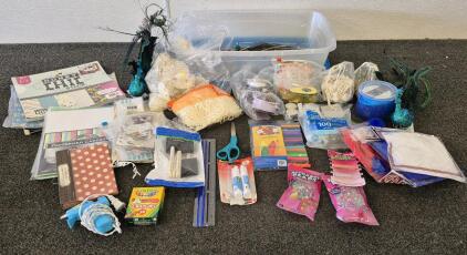 Scrapbook Bundle! (Pretty Paper, Scissors, Glue Gun and Sticks, Ribbon, Feathers, Ruler, Tea Lights, Shells, Sand And More!)