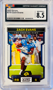 2023 Score #319 Zach Evans Graded Card- NM/ Mint + 8.5