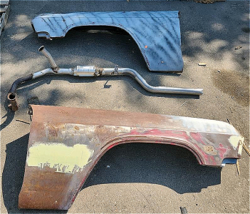 Classic Car Fenders & Exhaust Pipe, Steel Material, Fits Chevy/Ford Models