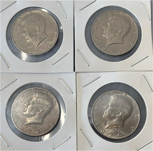 (4) 1974 John F Kennedy Half-Dollar Coins
