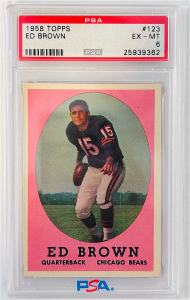 PSA 1958 Topps Ed Brown Graded Card- EX-MT 6