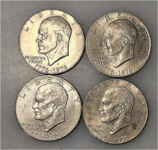 (4) Ike Dollar Bicentennial Coins