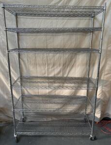 Rolling Metal Shelf H 6&rsquo; 4&rdquo; W 3&rsquo; 11&rdquo; L 1&rsquo; 6&rdquo;