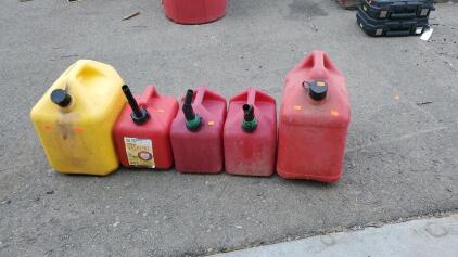 (3) 2 Gallon Gas Can,(1) 5 Gallon Diesel Can,(1) 5 Gallon Gas Can