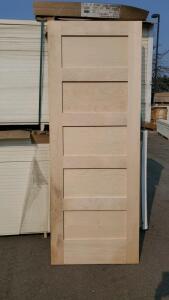 (1) 5 Panel Doors 30"x80" Raw