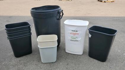 (8) Assorted Size Trash Cans