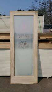 Raw Wood Pantry Glass Door 30x80