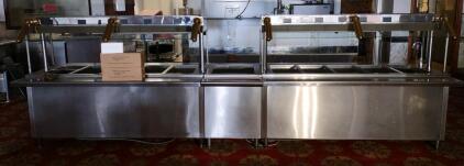 OFFSITE GREAT WALL RESTAURANT -- 14&frac12;'Lx 3'9"Wx 4'8&frac12;"H 3-Piece Set Hot/Cold Food Line