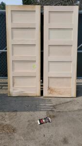 (2) 5 Panel Doors 30"x80" Raw